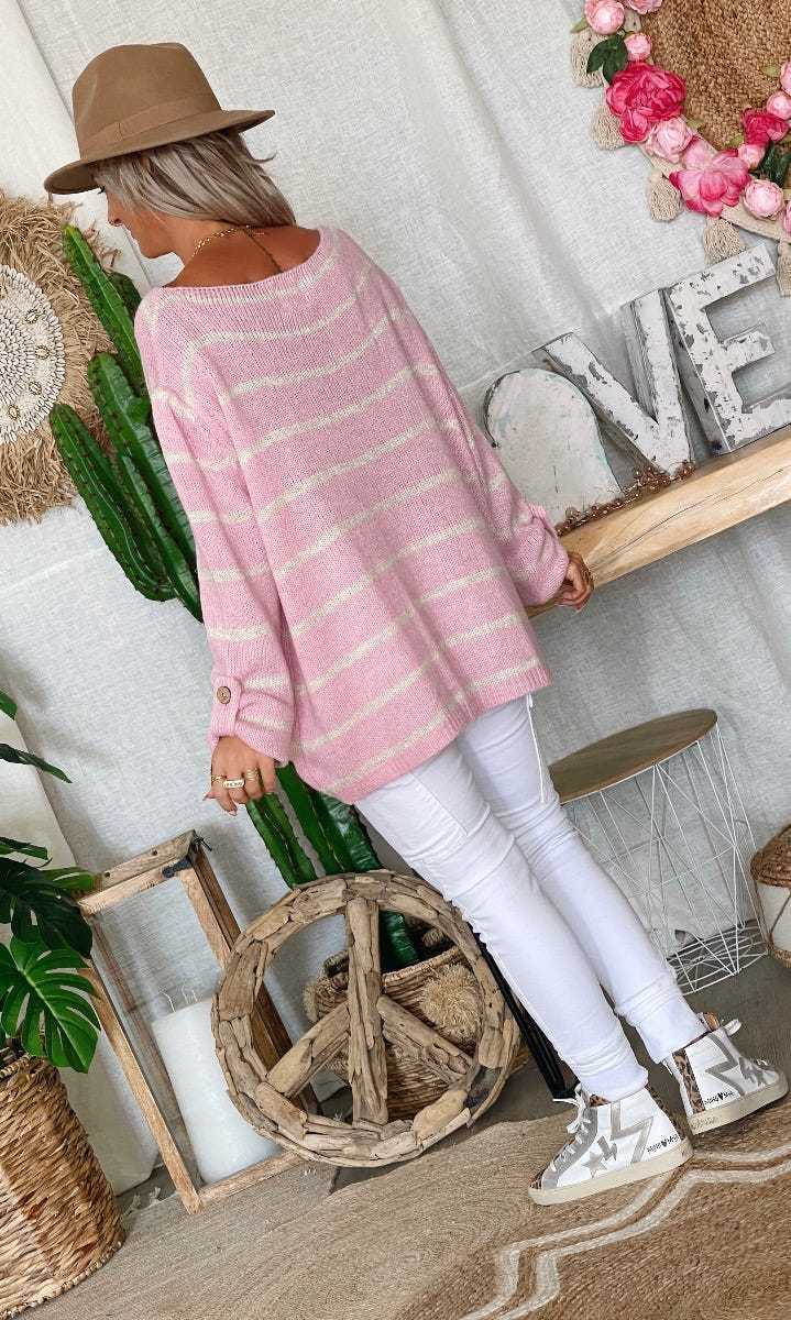 Levoire | Pull Rayé Modèle Ample Grand Pull Vêtements Femme