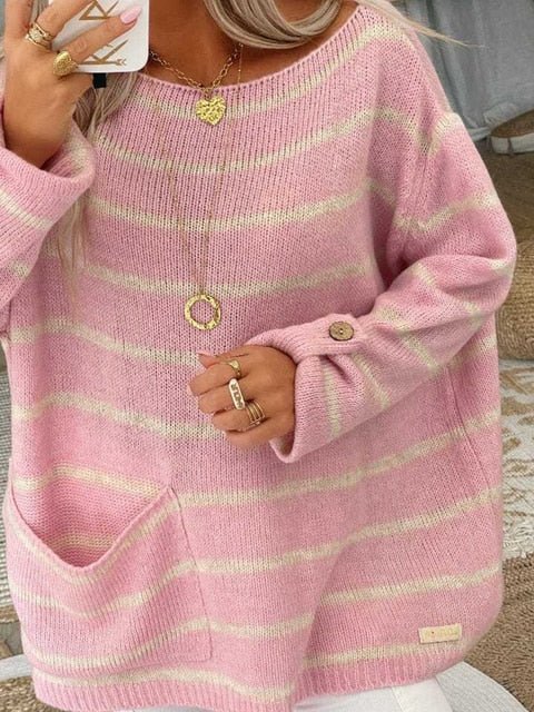 Levoire | Pull Rayé Modèle Ample Grand Pull Vêtements Femme