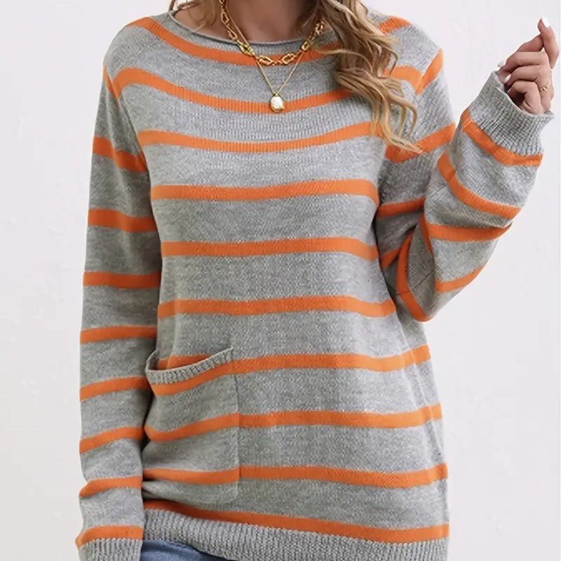 Levoire | Pull Rayé Modèle Ample Grand Pull Vêtements Femme