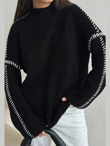 Levoire | Col Montant Modèle Décontracté Pullover Tricot Femmes