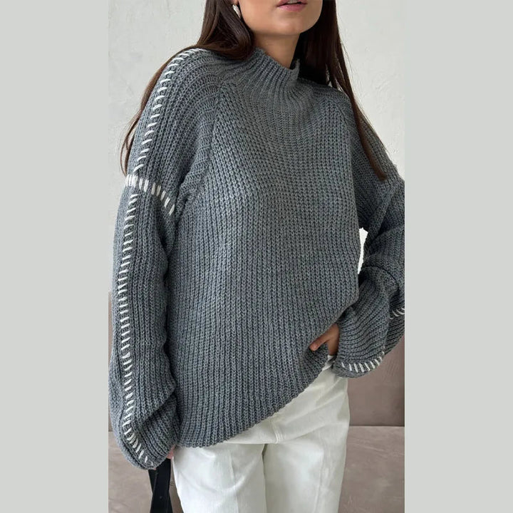 Levoire | Col Montant Modèle Décontracté Pullover Tricot Femmes