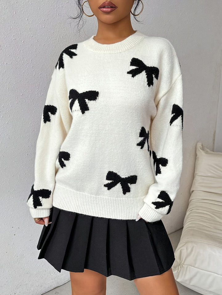 Levoire | Pull Blanc Avec Accent Nœud Pour Femmes