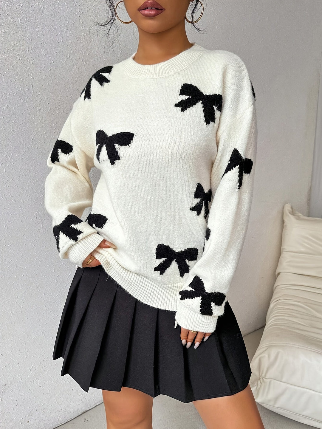 Levoire | Pull Blanc Avec Accent Nœud Pour Femmes