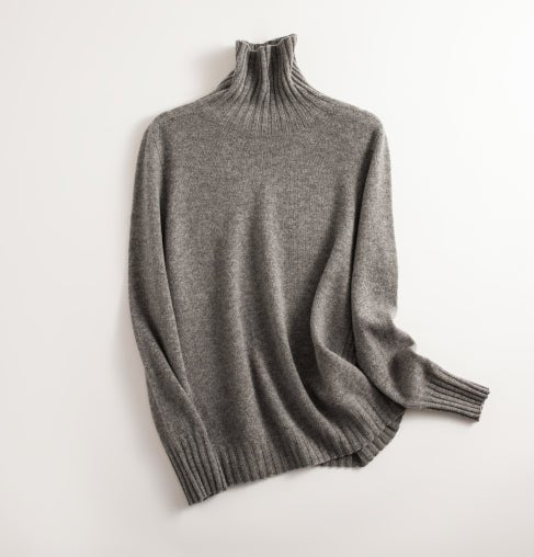 Levoire | Pull Chaud Sans Coutures Col Roulé Laine Pull Gris