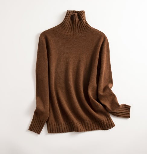 Levoire | Pull Chaud Sans Coutures Col Roulé Laine Pull Braun