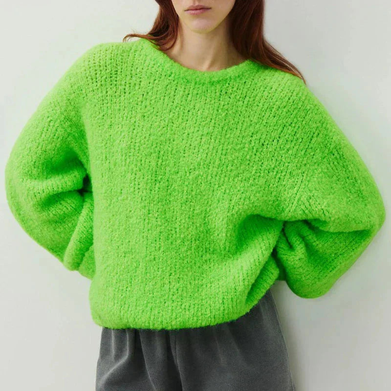 Levoire | Pull Femme Coupe Ample Pull Chaleureux Pull Femme Vert Une taille