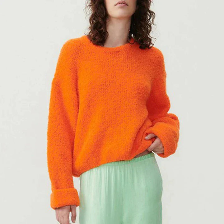 Levoire | Pull Femme Coupe Ample Pull Chaleureux Pull Femme Orange Une taille
