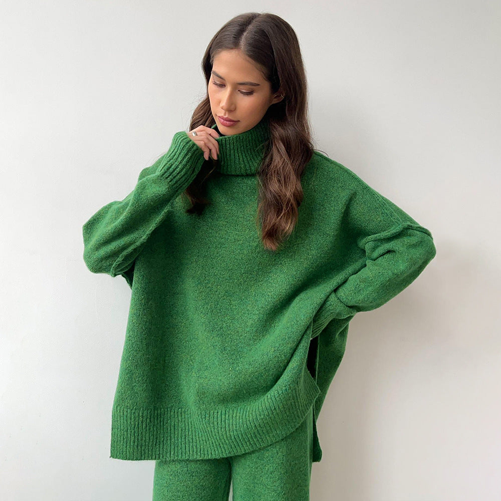 Levoire | Division Ensemble Taille Grande Sweat-Shirt Pantalon À Jambes Larges Ensemble Composé Vêtements De Détente Pour Femmes Vert