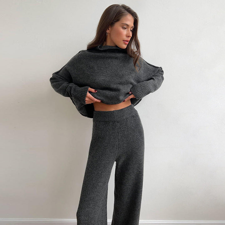 Levoire | Division Ensemble Taille Grande Sweat-Shirt Pantalon À Jambes Larges Ensemble Composé Vêtements De Détente Pour Femmes Gris foncé