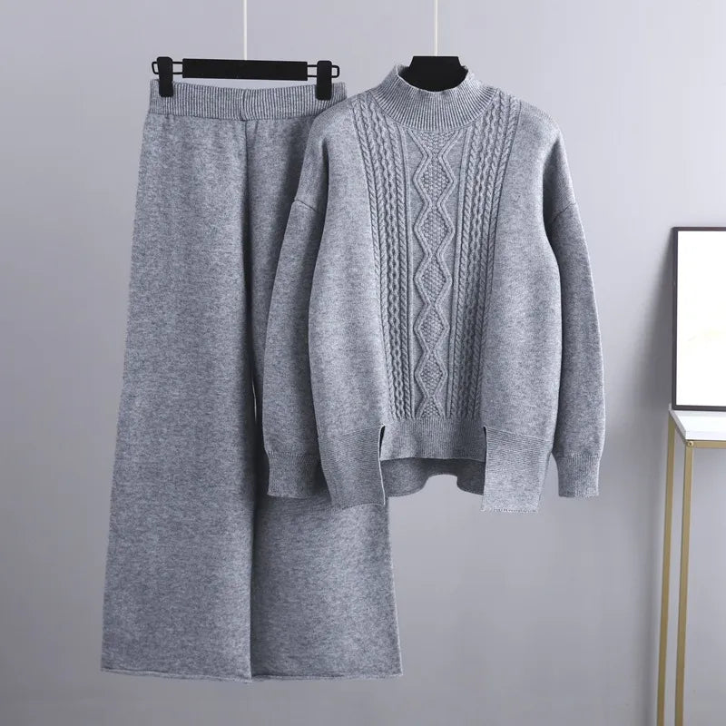 Levoire | Ensemble Deux Pièces Grandes Tailles Pantalons Larges Ensemble Deux Pièces Vêtements D'Intérieur Pour Femmes Gris Une taille