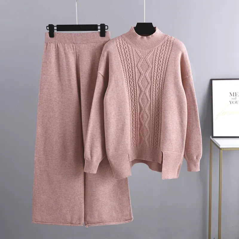 Levoire | Ensemble Deux Pièces Grandes Tailles Pantalons Larges Ensemble Deux Pièces Vêtements D'Intérieur Pour Femmes Rosa Une taille