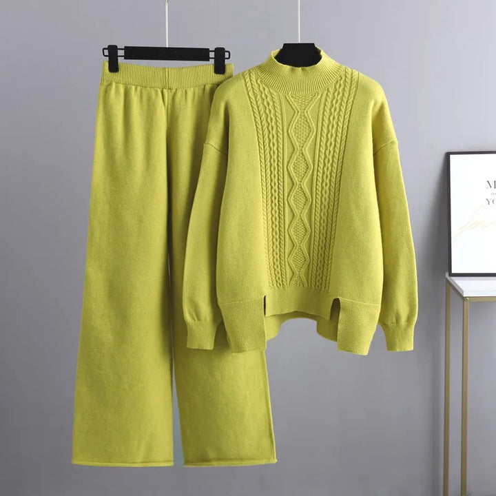 Levoire | Ensemble Deux Pièces Grandes Tailles Pantalons Larges Ensemble Deux Pièces Vêtements D'Intérieur Pour Femmes Jaune Une taille