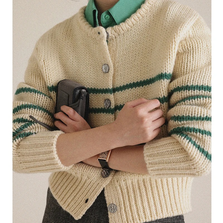 Levoire | Sweater Avec Des Rayures Vertes Et Noires