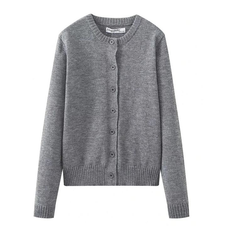 Levoire | Cardigan À Manches Longues Et Col Rond Gris