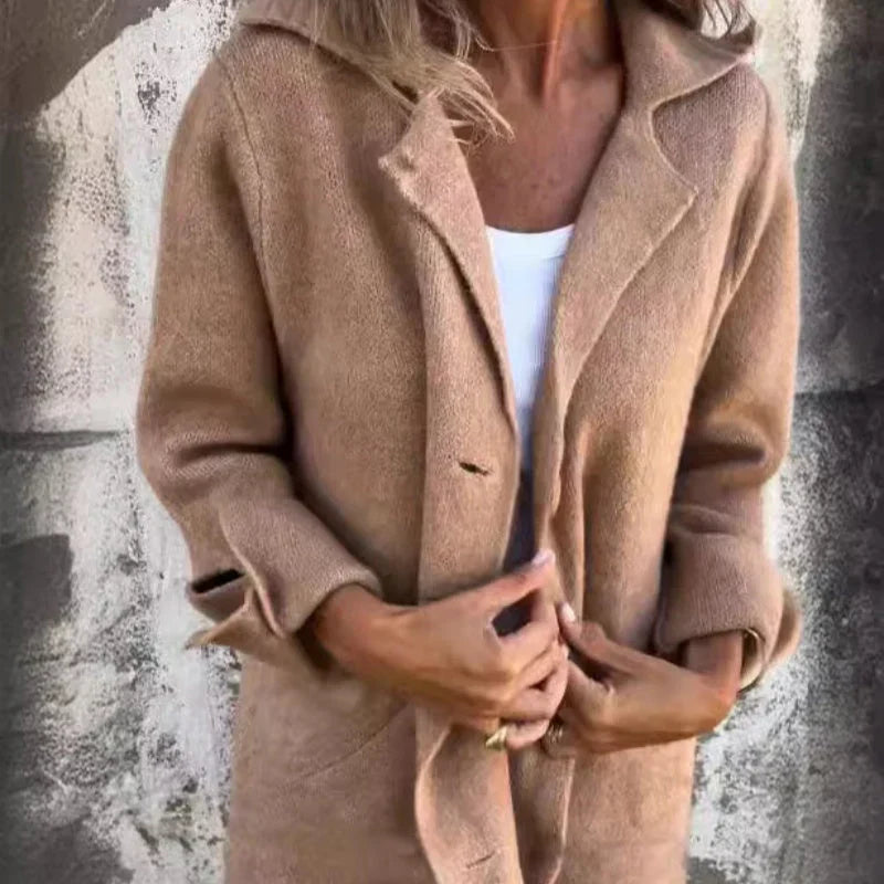 Levoire | Pull-Over Confortable Mi-Long Avec Manches Retroussées Pour Dames Khaki