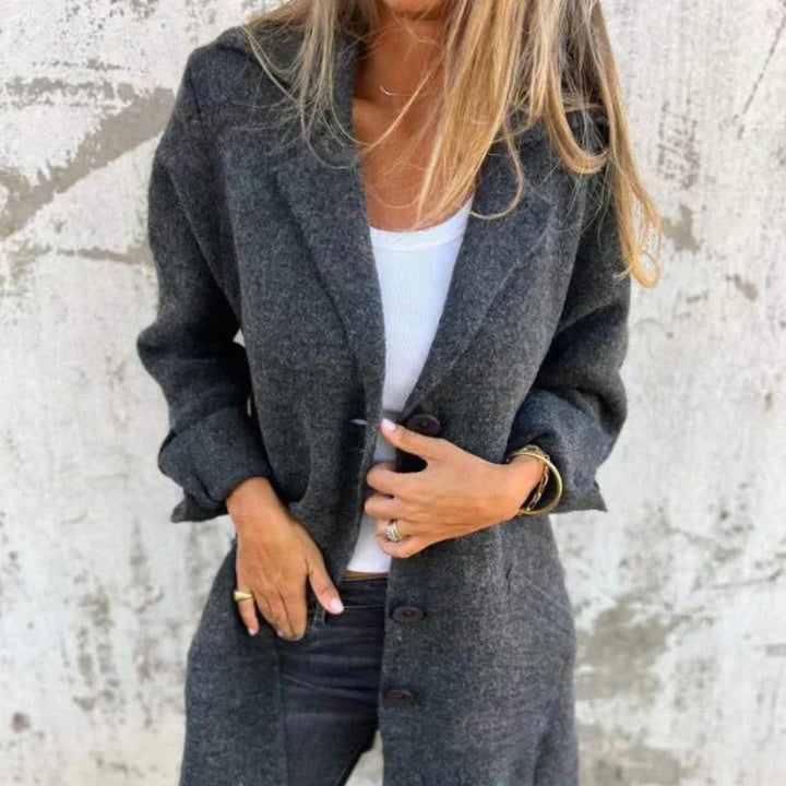 Levoire | Pull-Over Confortable Mi-Long Avec Manches Retroussées Pour Dames Gris