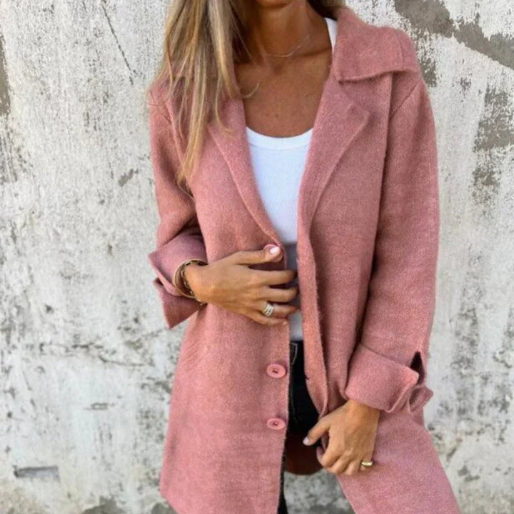 Levoire | Pull-Over Confortable Mi-Long Avec Manches Retroussées Pour Dames Rosa