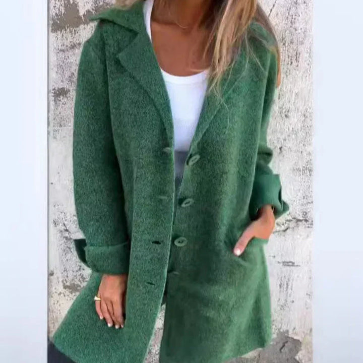 Levoire | Pull-Over Confortable Mi-Long Avec Manches Retroussées Pour Dames Vert