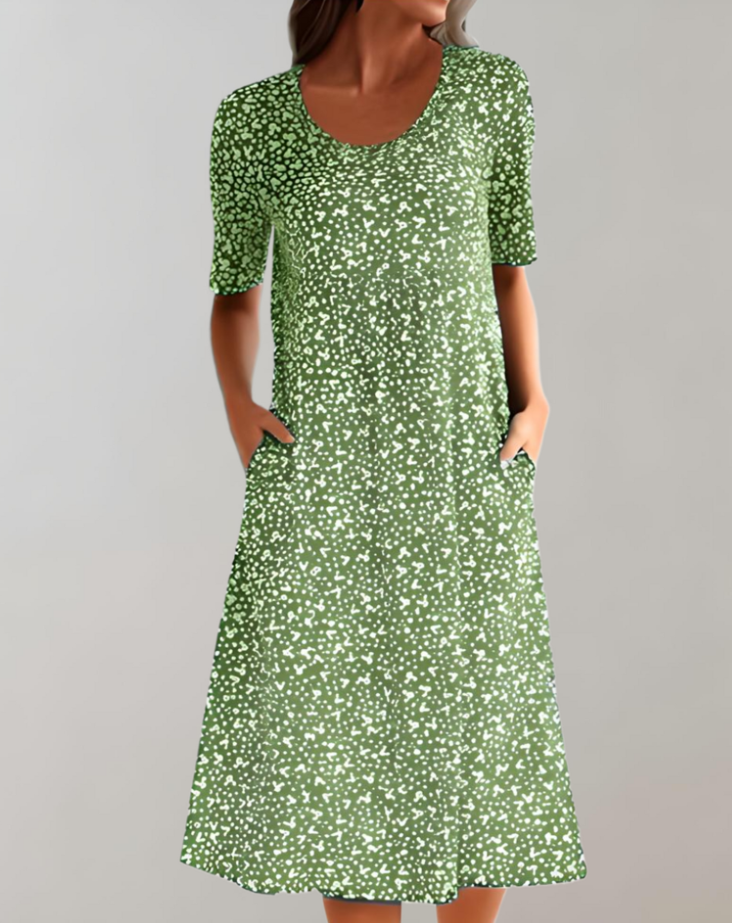 Levoire | Robe D'Été Légère À Encolure En V Casual Vert