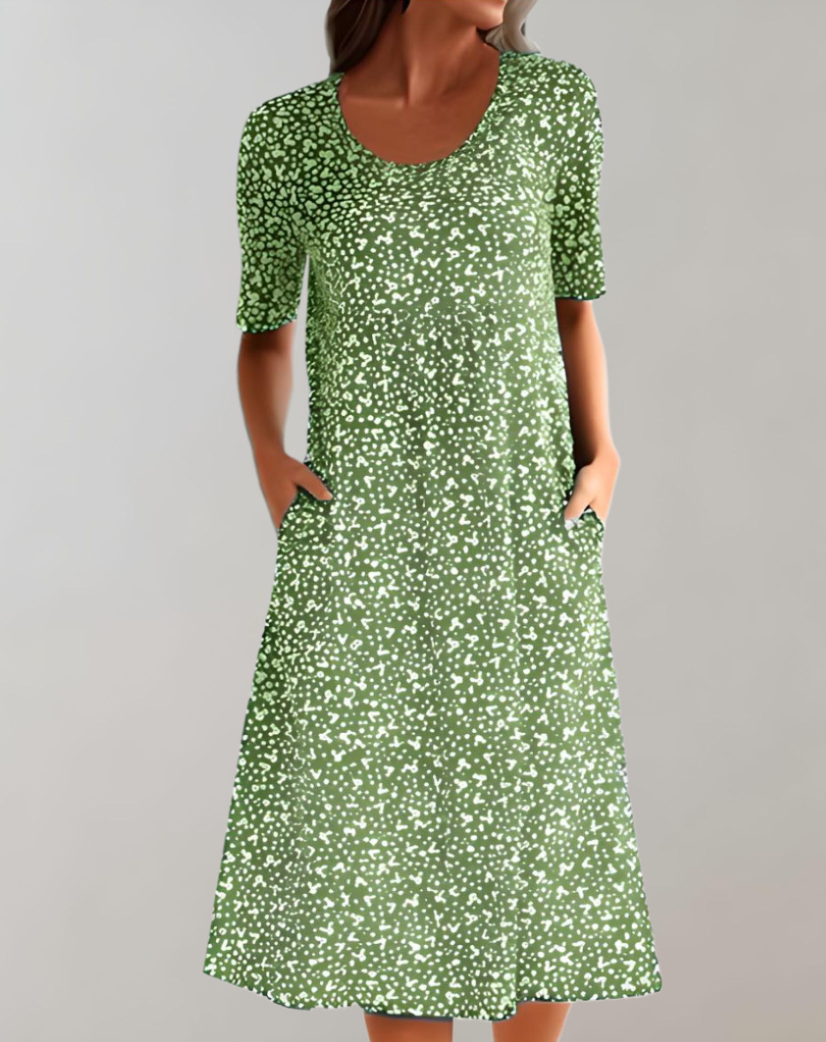 Levoire | Robe D'Été Légère À Encolure En V Casual Vert