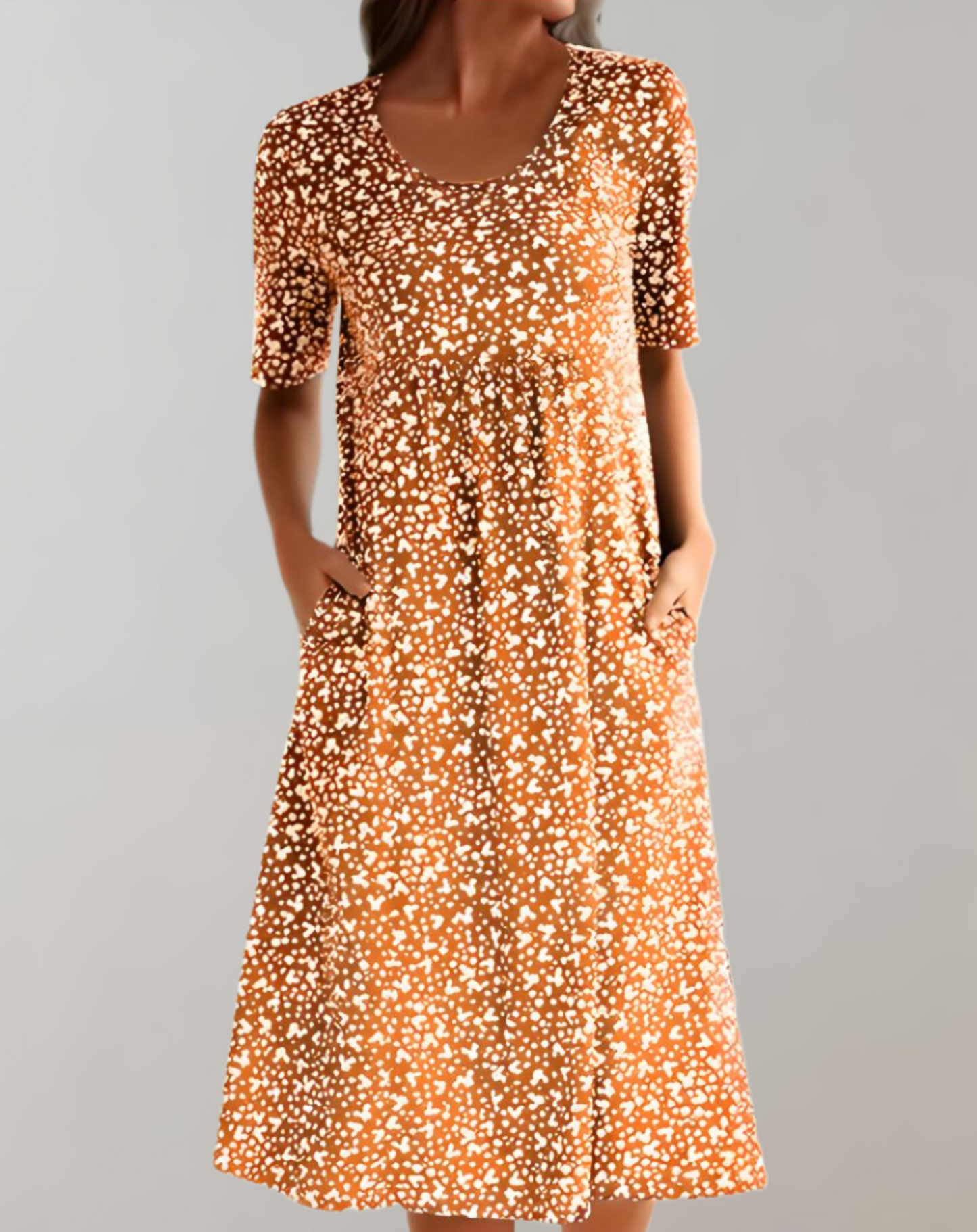 Levoire | Robe D'Été Légère À Encolure En V Casual Orange