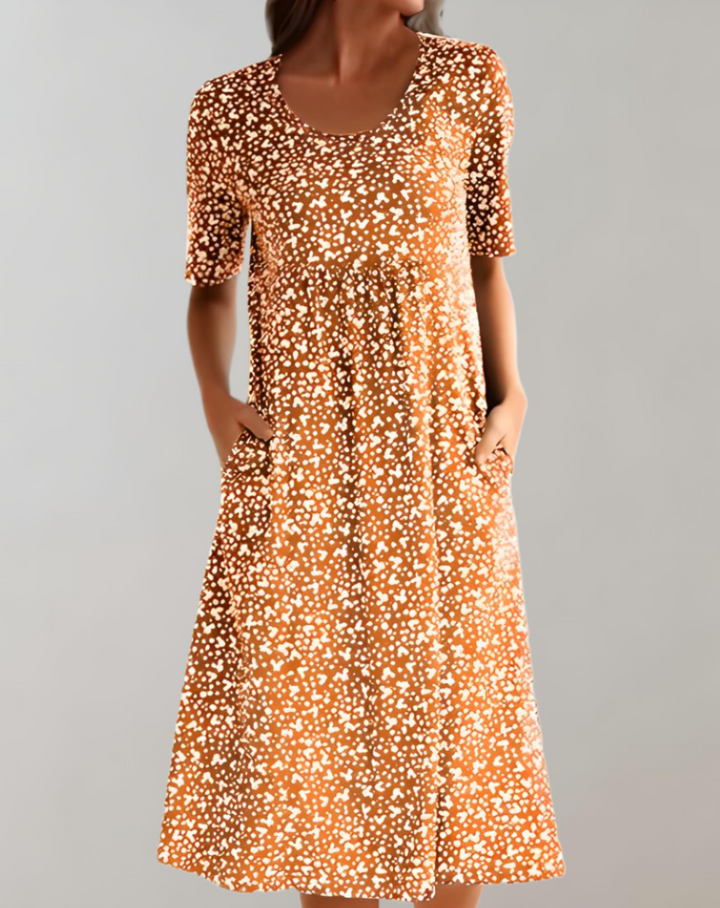 Levoire | Robe D'Été Légère À Encolure En V Casual Orange