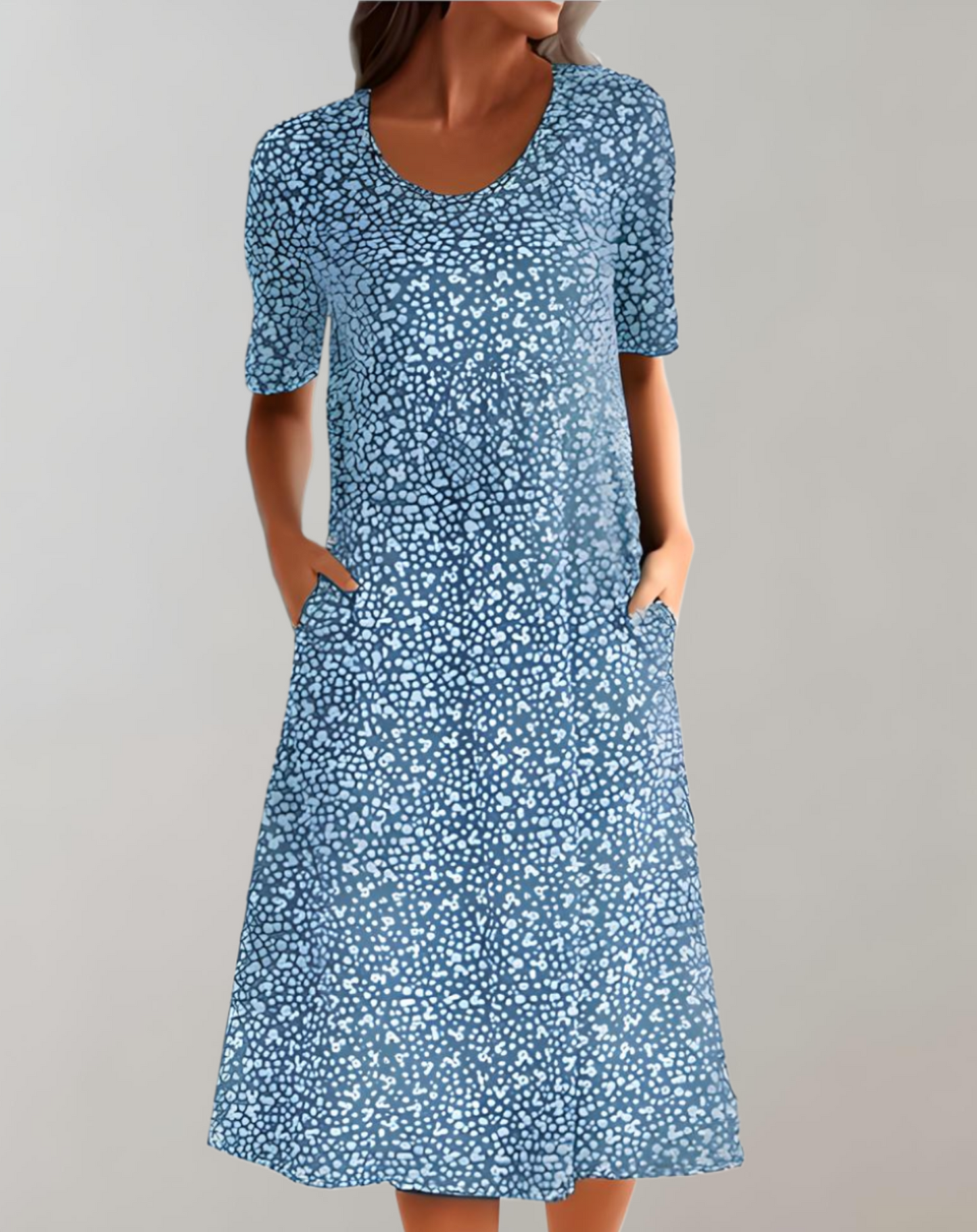 Levoire | Robe D'Été Légère À Encolure En V Casual Bleu clair