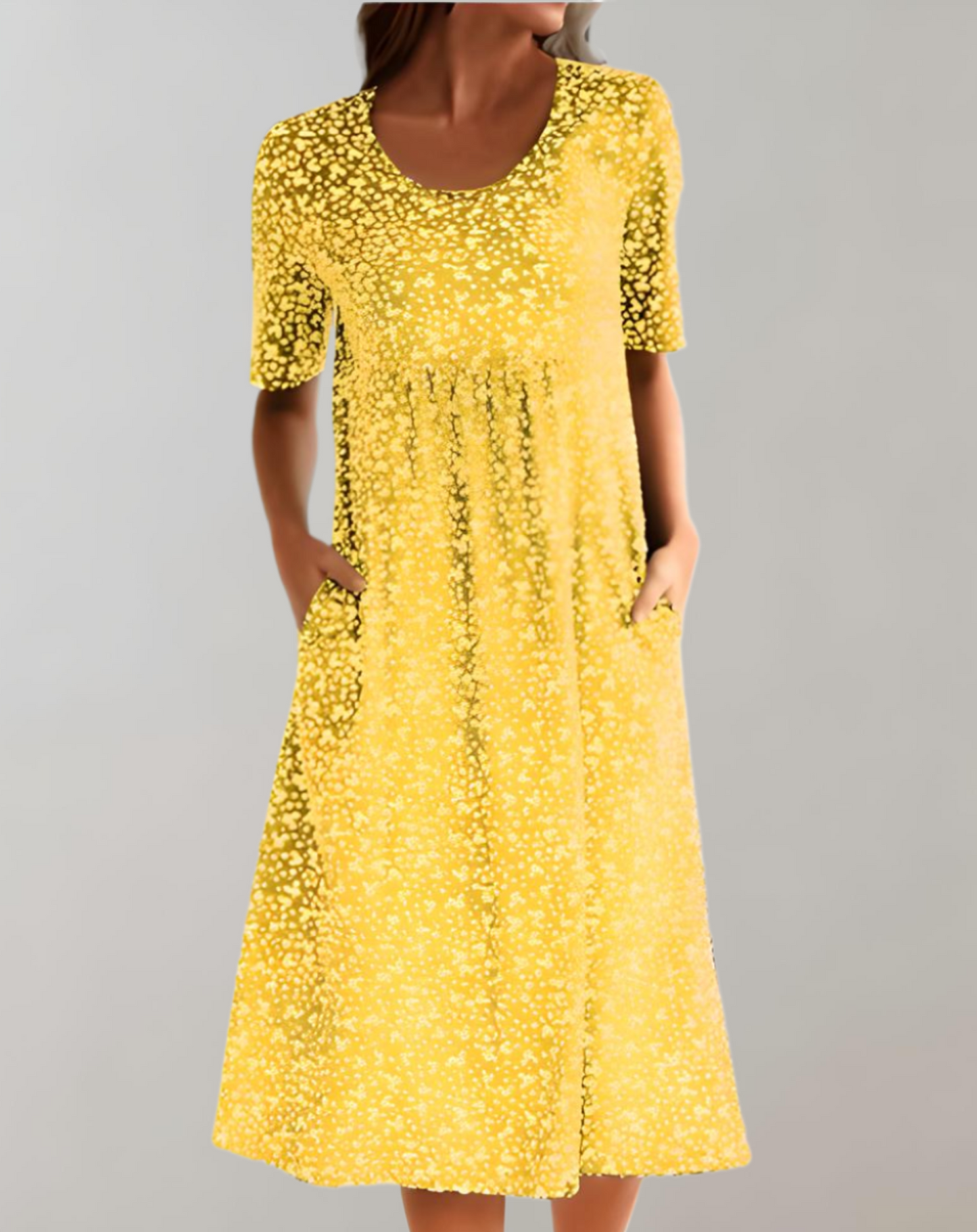 Levoire | Robe D'Été Légère À Encolure En V Casual Jaune