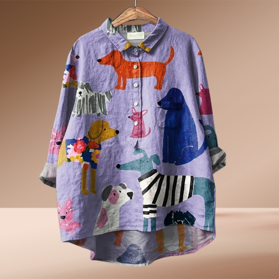 Levoire | T-Shirt Play Avec Impression Artistique Lilas Chiens