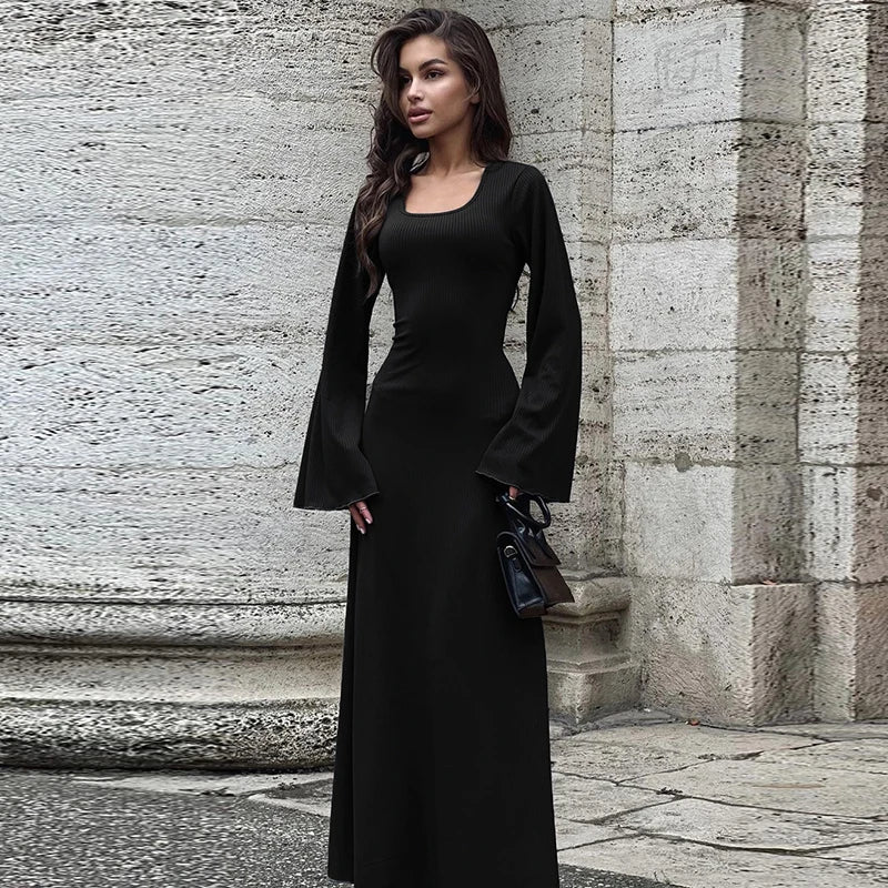 Levoire | Robe Longue Ajustée À Côtes Pour Femmes