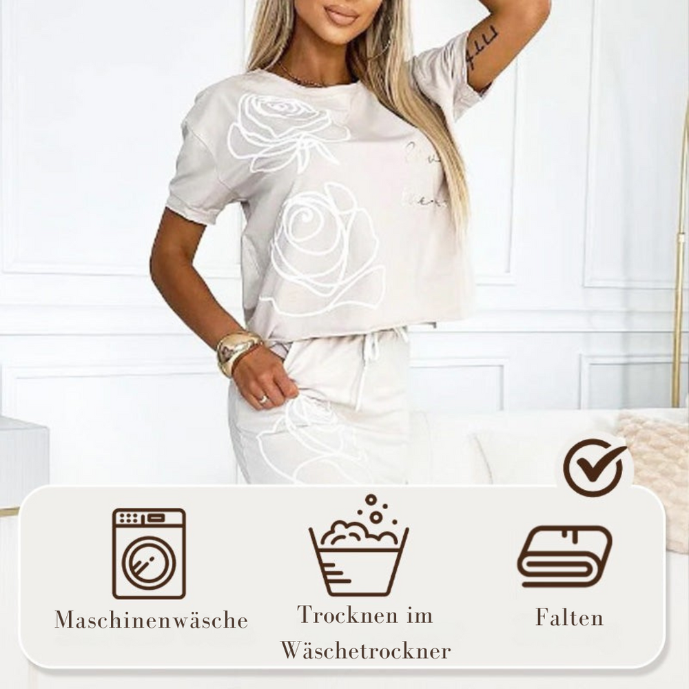 Levoire | Élégantes Deux Pièces Ensemble Motif Floral Femmes