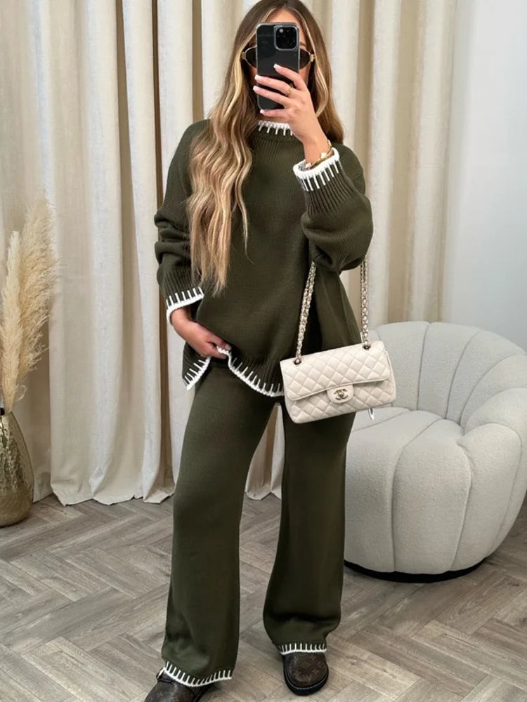 Levoire | Femme Pantalon et haut deux pièces élégants Vert