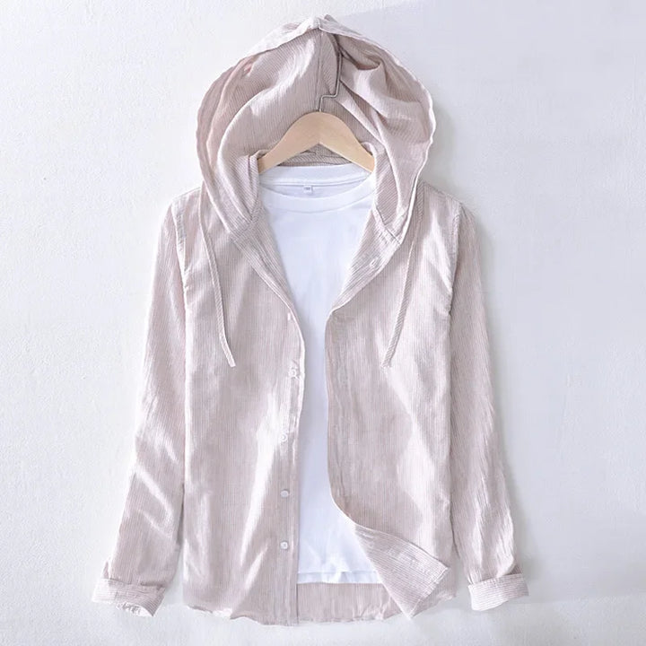 Levoire | Chemise En Lin Decontractee Avec Capuche Hommes
