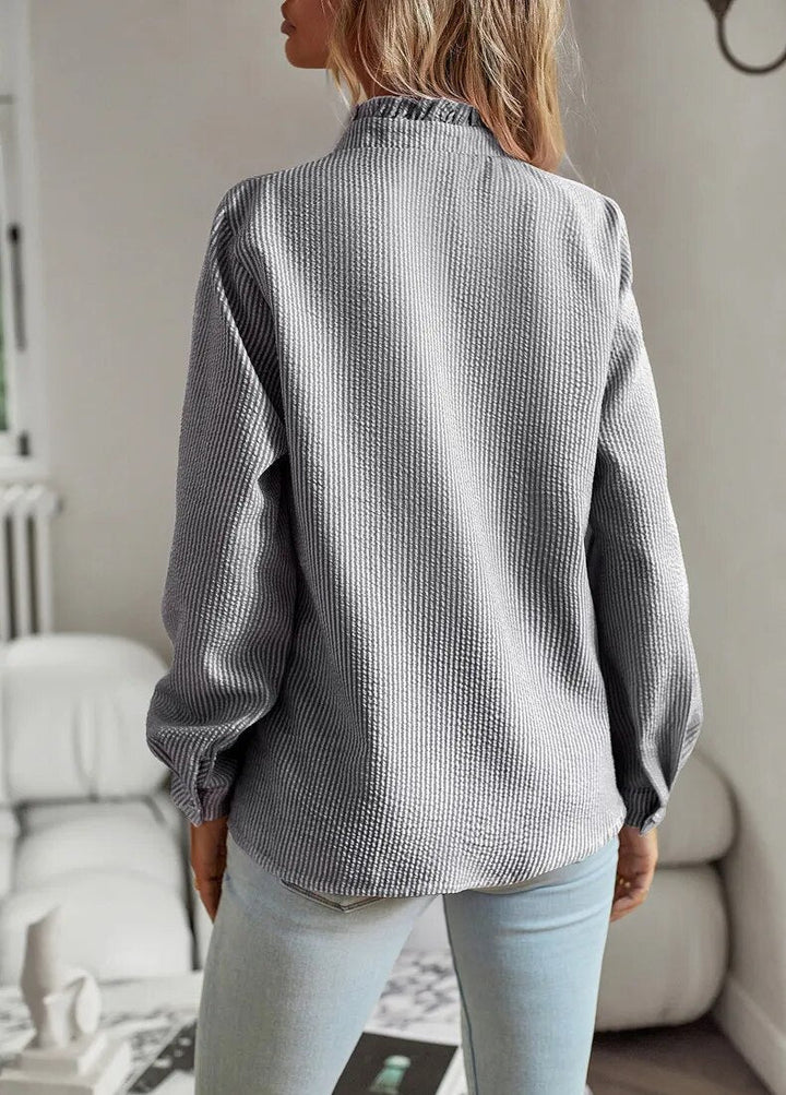 Levoire | Blouse Femme À Manches Longues Avec Fermeture À Boutons Et Volants
