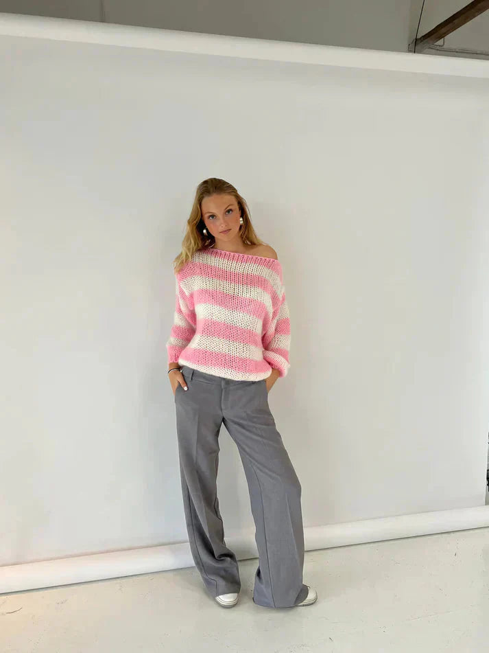 Levoire | Pull Surchauffé À Mailles Grossières Pull Femme Tricoté Rosa