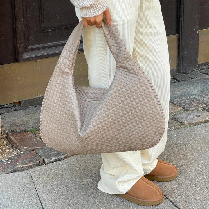Levoire | Fermeture Éclair Grande Sac Tissé Sacs Bandoulière Beige