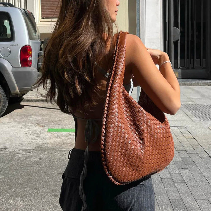 Levoire | Fermeture Éclair Grande Sac Tissé Sacs Bandoulière Braun