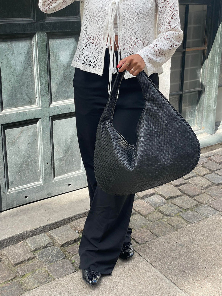 Levoire | Sac À Bandoulière En Cuir Vegan Avec Fermeture Éclair Noir