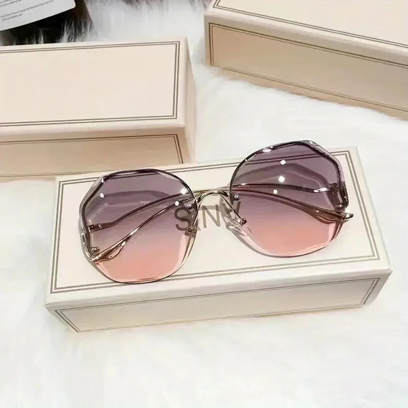 Levoire | Teintes Grande Taille Mode Sunglasses Pour Femmes Gris Rose