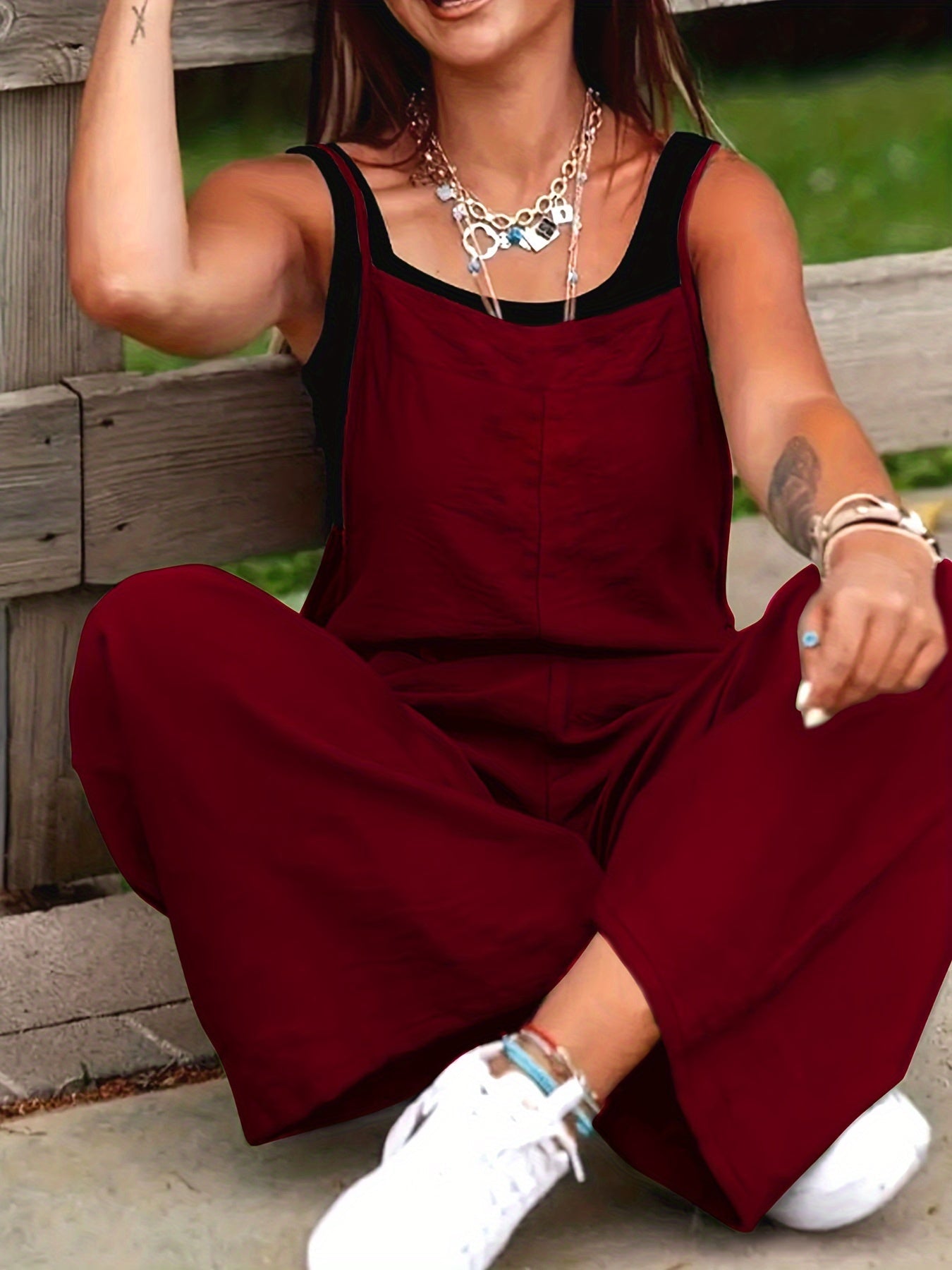 Levoire | Combinaison Ample Élégante Pour Femmes Bourgogne