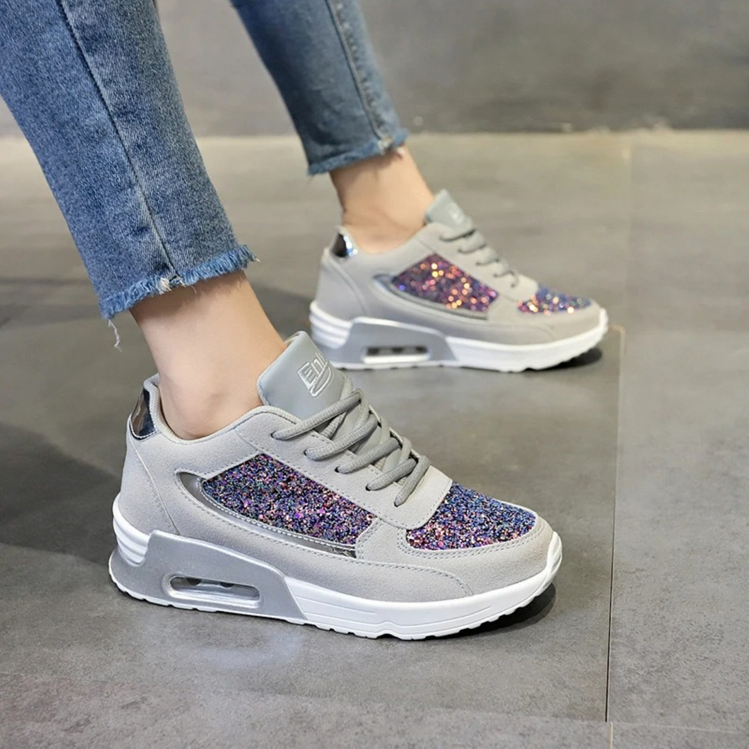 Levoire | Glitter Respirant Léger Chaussures Femme Gris-Violet