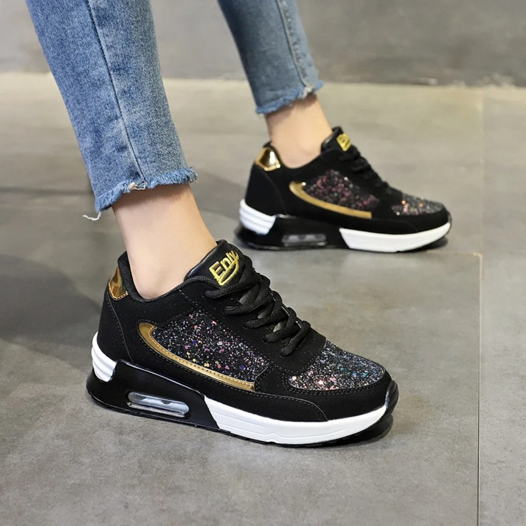Levoire | Glitter Respirant Léger Chaussures Femme Noir-violet