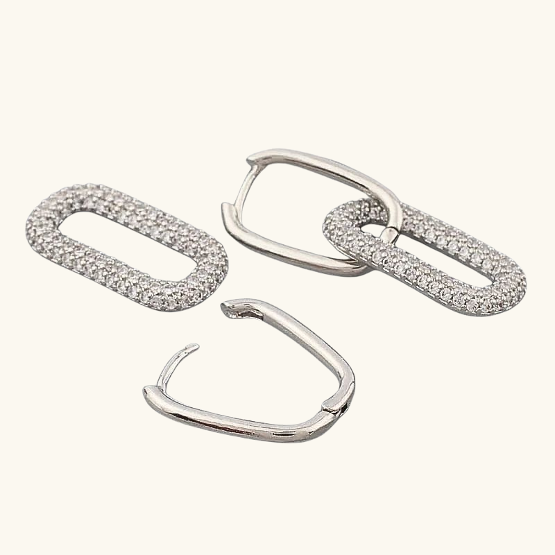Levoire | Boucles D'Oreilles Carrées Élégantes Avec Une Finition Soignée Argent 33 mm