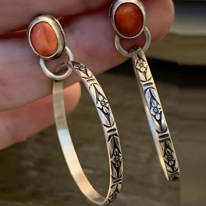 Levoire | Boho Verre À Vin Onyx Boucles D'Oreilles Argent