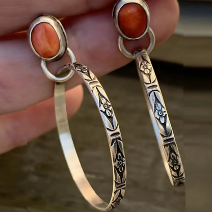 Levoire | Boho Verre À Vin Onyx Boucles D'Oreilles Argent