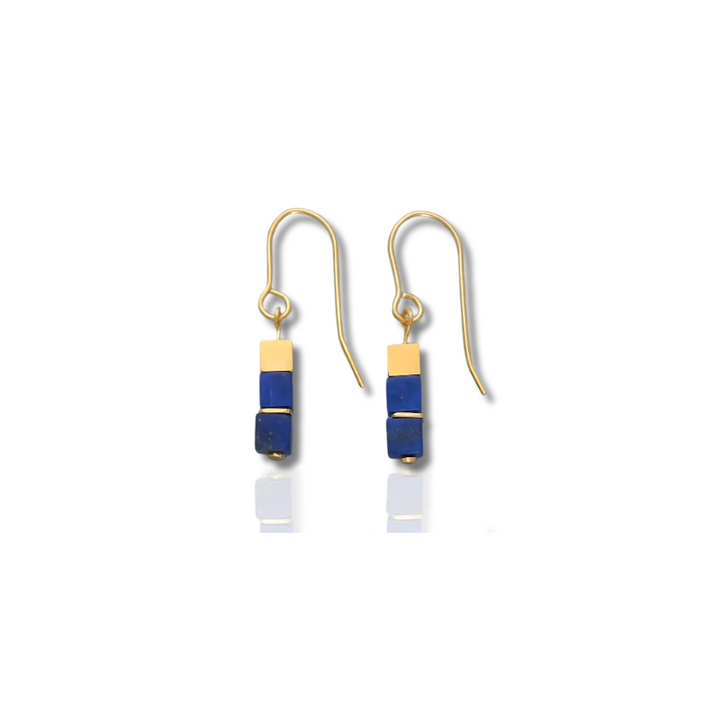 Levoire | Boucles D'Oreilles En Cube Bleu