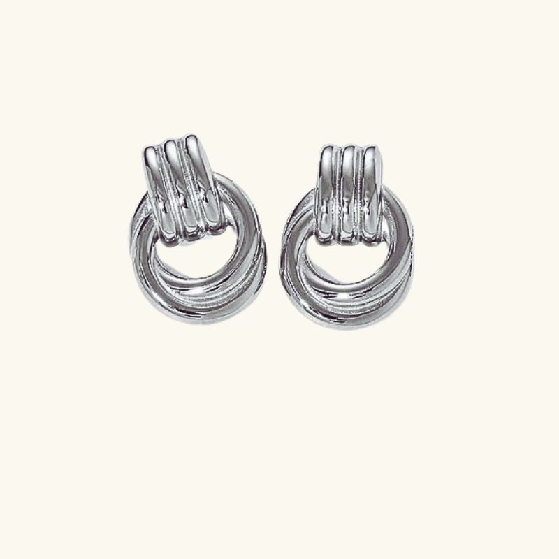 Levoire | Boucles D'Oreilles Empilées Or Et Argent Argent Longueur : 31 mm