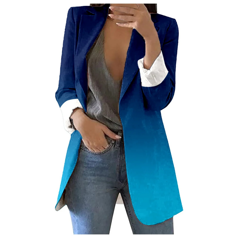 Levoire | Blazer Pour Femme Imprimé Dégradé Style Bureau Bleu