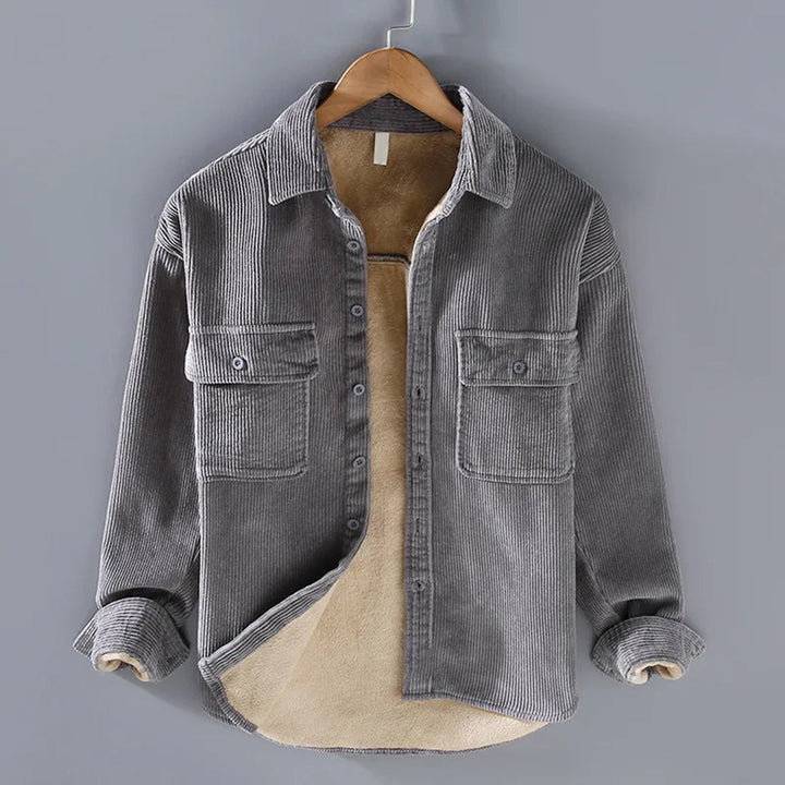 Levoire | Chemise D'Hiver En Velours Côtelé Pour Homme Gris