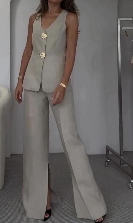 Levoire | Ensemble Chic Et Décontracté Pour Femme Gris